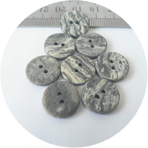 TShirt Button 16mm Grey Ivory Marble